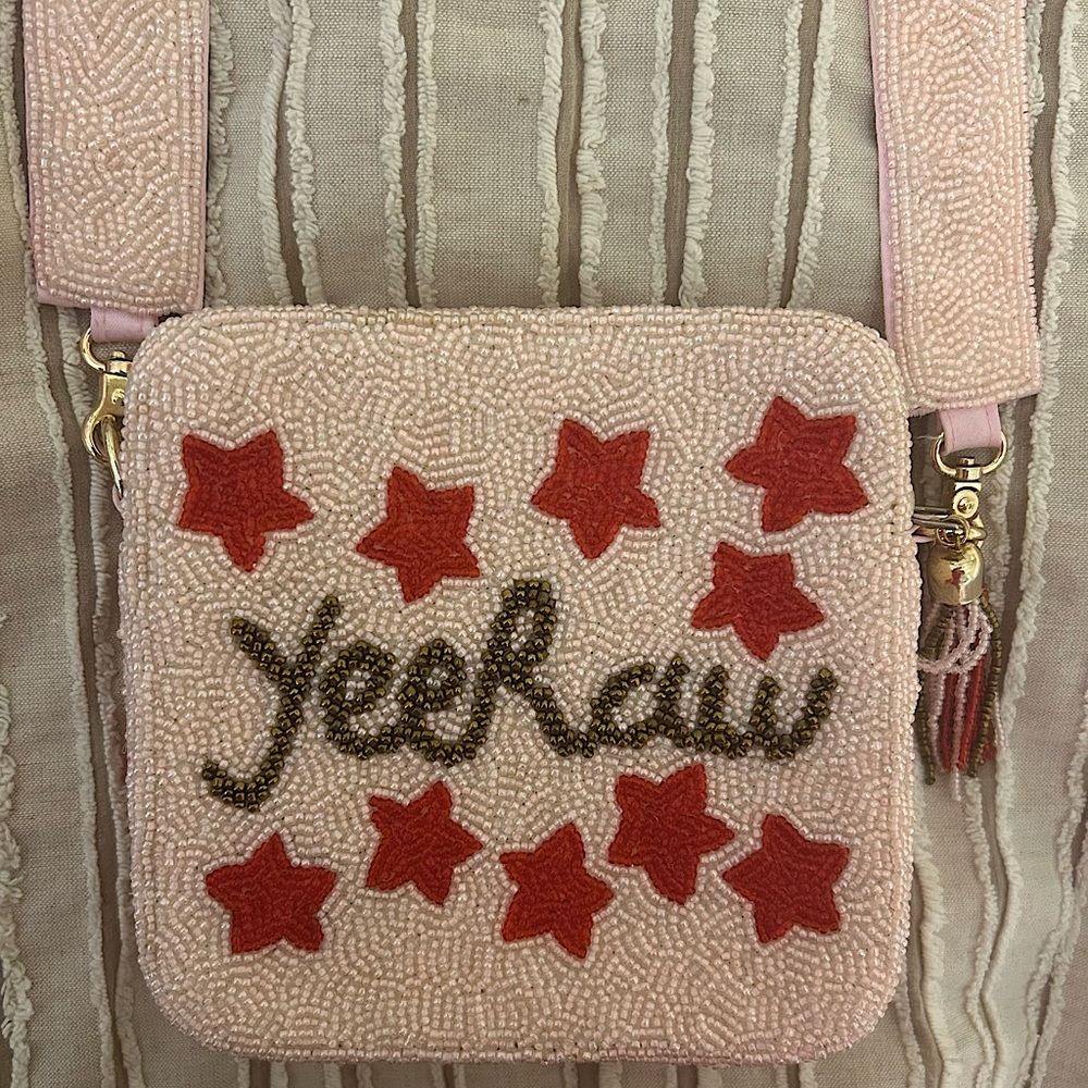 Altar’d State Yeehaw Pink Beaded Box Bag Crossbody Purse (western boho)